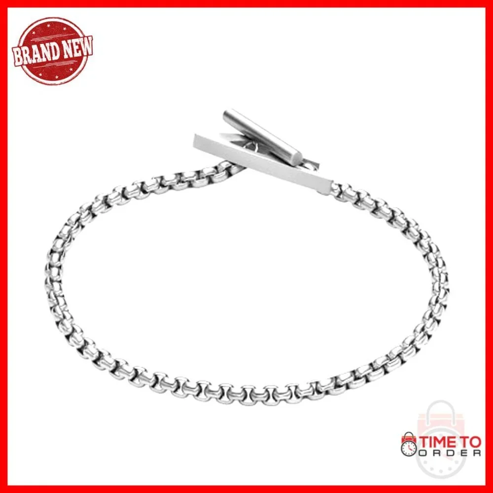 Stainless Steel Toggle Closure Bracelet, Stackable Chain, One Size
